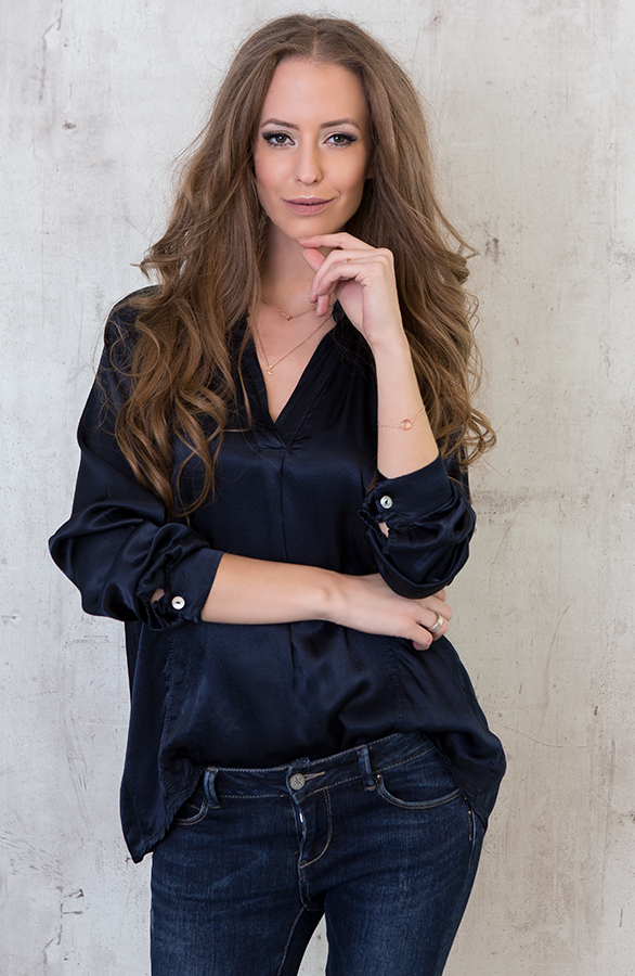 Silk Blouse Navy – shoparchief, foto 4