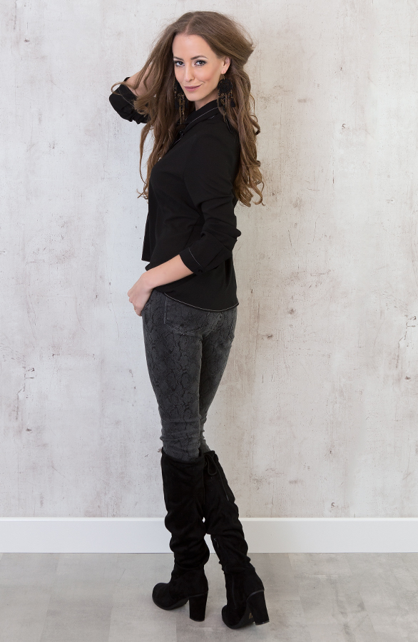 Bow Tie Blouse 2.0 Black – shoparchief, foto 4