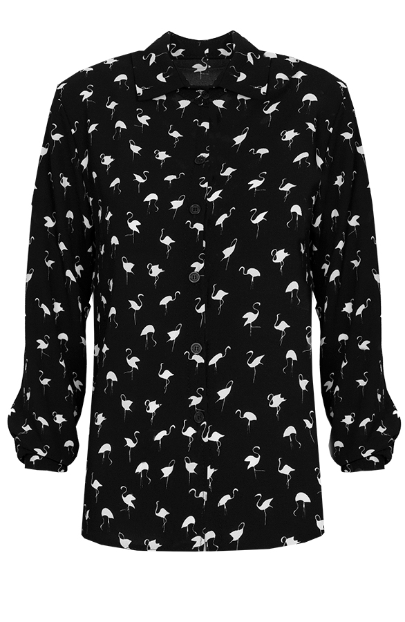 Exclusive Flamingo Blouse Black – shoparchief