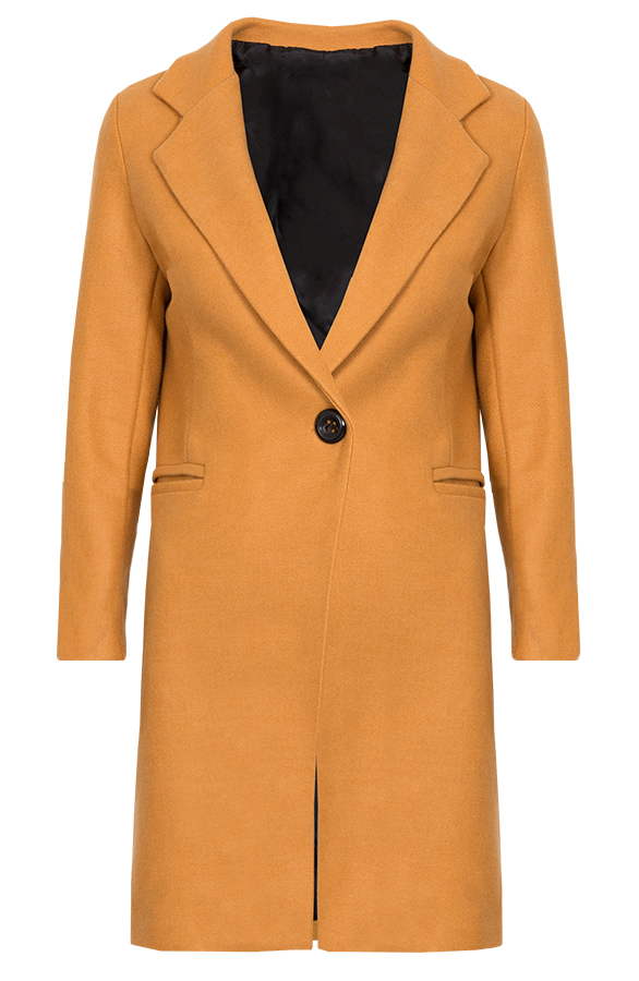 Luxury Woven Coat Oker – shoparchief