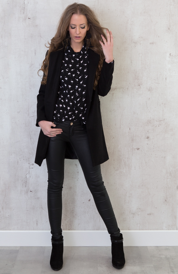 Exclusive Flamingo Blouse Black – shoparchief, foto 4
