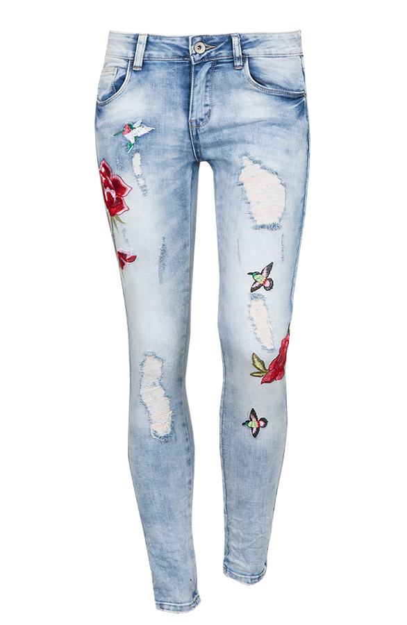 Roses Embroidery Denim – shoparchief