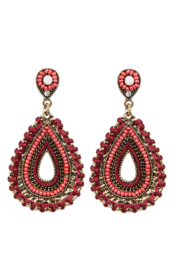 Secret Oval Oorbellen Bordeaux – shoparchief