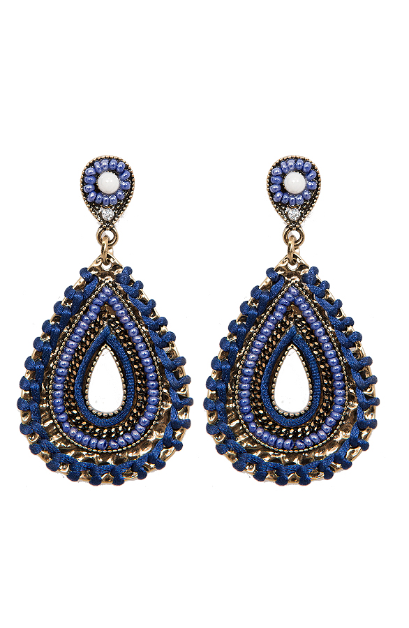 Secret Oval Oorbellen Navy – shoparchief