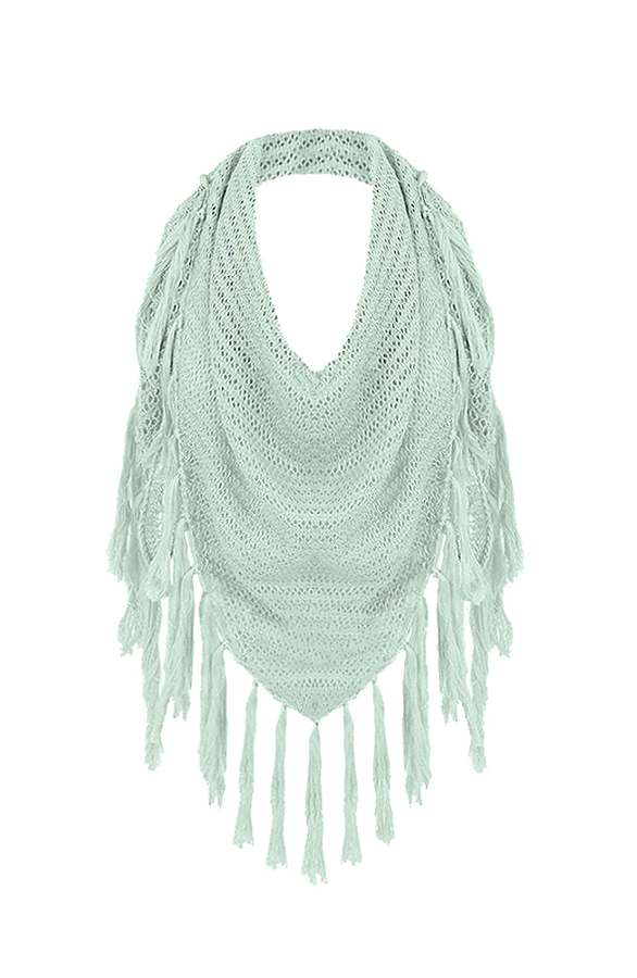 Summer Fringe Sjaal Soft Mint – shoparchief