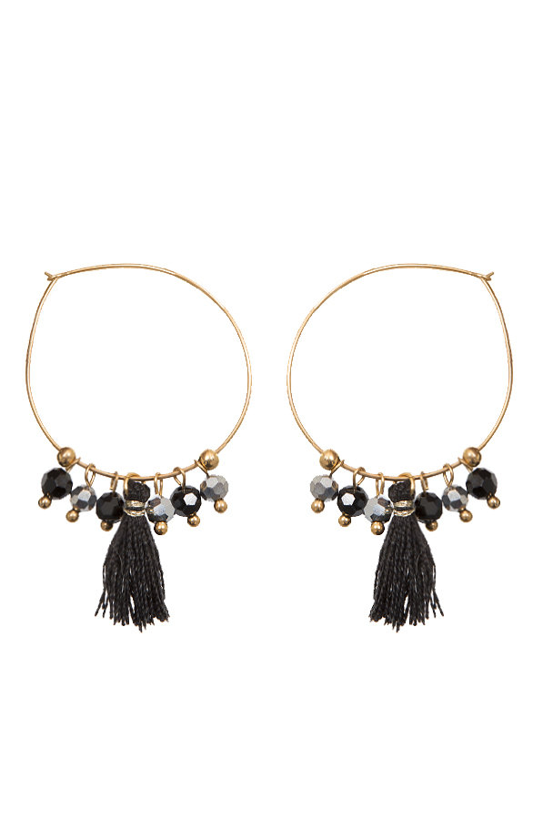 Tassel Beads Oorbellen Black – shoparchief