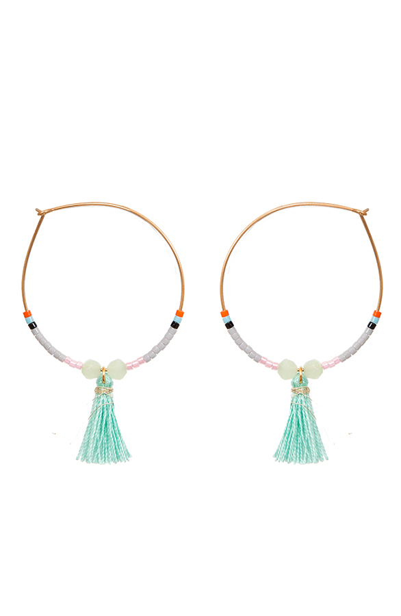 Tassel Beads Oorbellen Mint – shoparchief