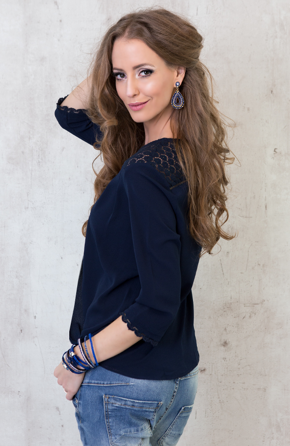 Secret Oval Oorbellen Navy – shoparchief, foto 3