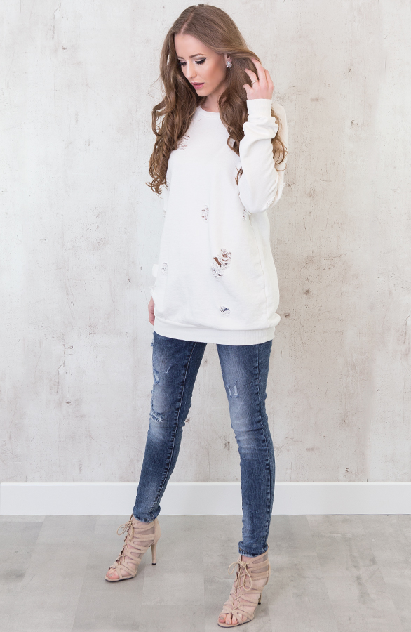 Raw Damaged Sweater White – shoparchief, foto 6