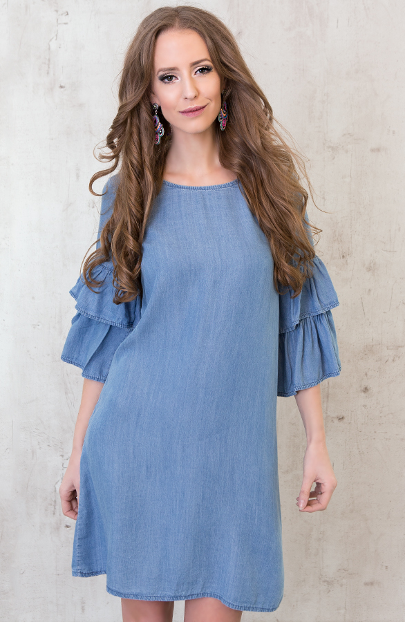 Denim Dubai Dress Blue – shoparchief, foto 4