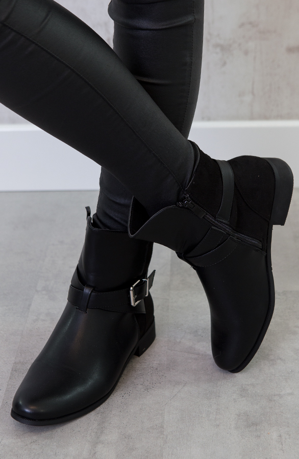 Suede Buckle Boots 3.0 Black – shoparchief, foto 3