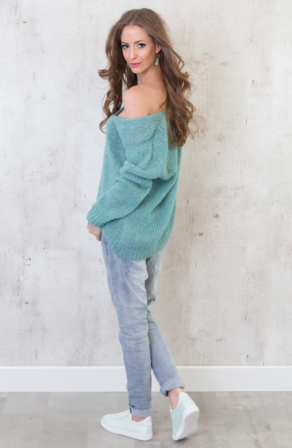 Oversized Sweater Ocean Green – shoparchief, foto 2