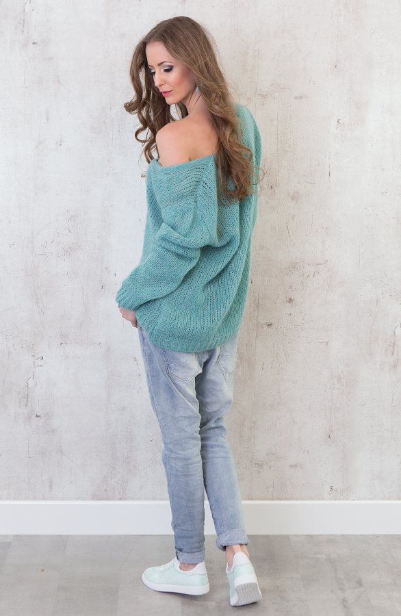 Oversized Sweater Ocean Green – shoparchief, foto 6
