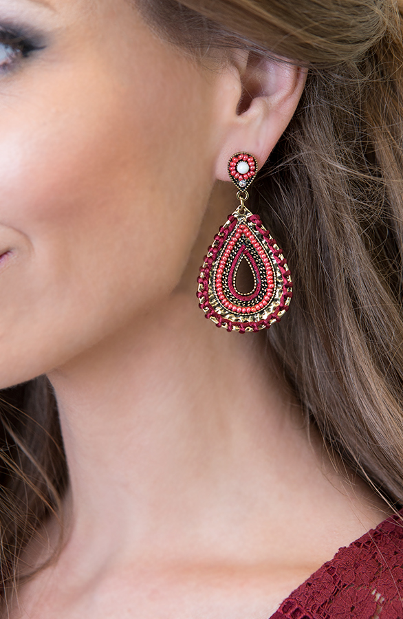 Secret Oval Oorbellen Bordeaux – shoparchief, foto 2