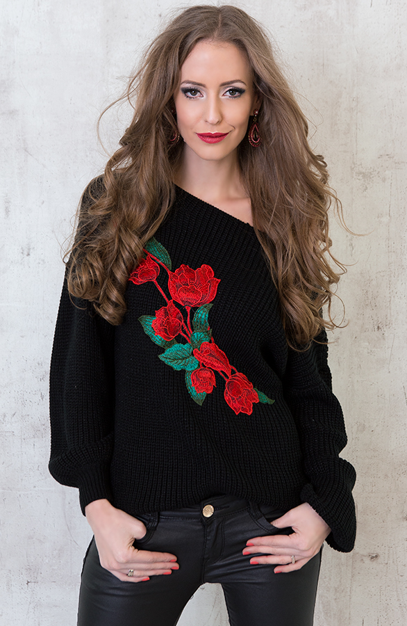 Roses Sweater Black – shoparchief, foto 6