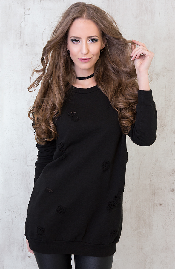 Raw Damaged Sweater Black – shoparchief, foto 6