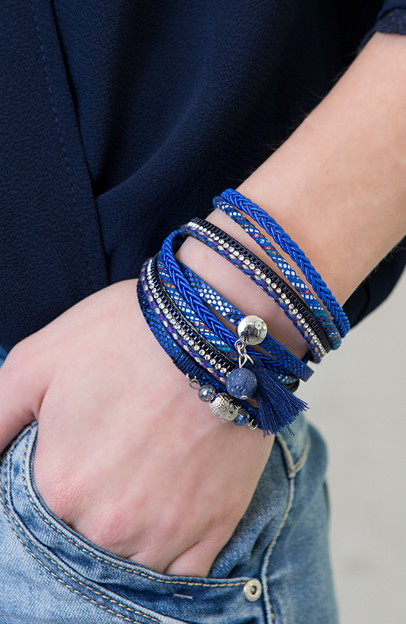 Double Wrap Bracelet Electric Blue – shoparchief, foto 5