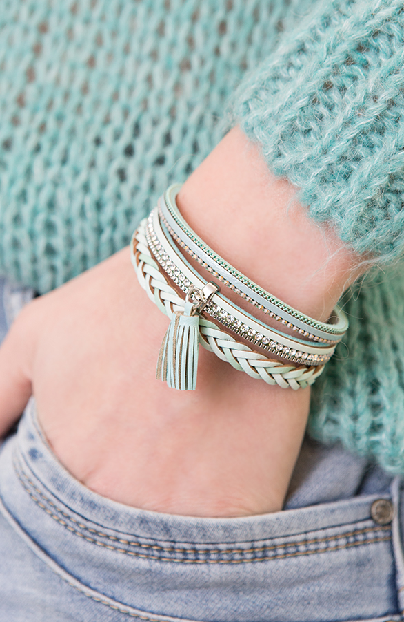 Wrap Bracelet Braided Mint – shoparchief, foto 2