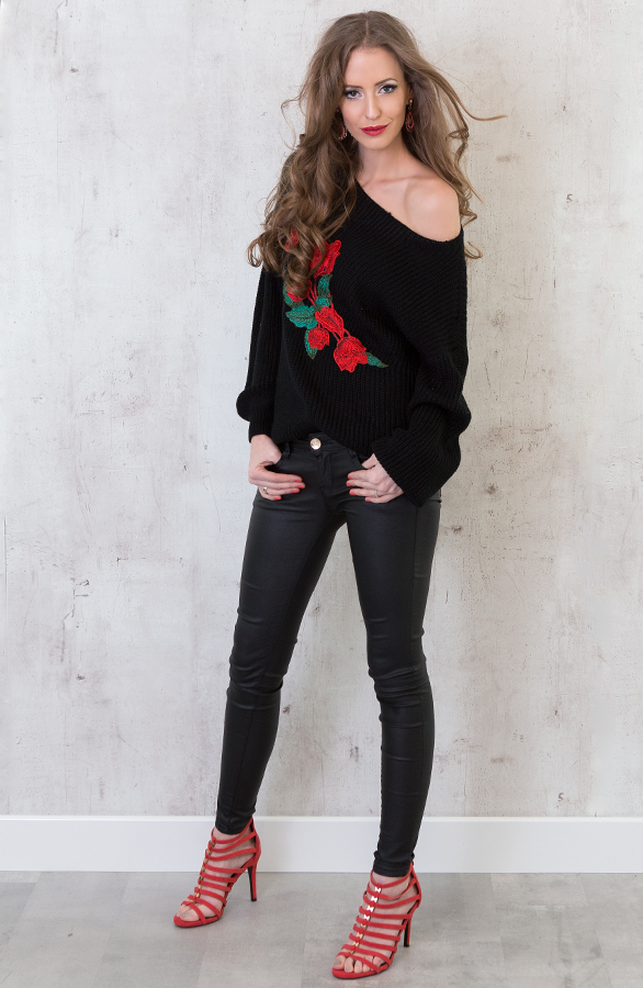 Roses Sweater Black – shoparchief, foto 3