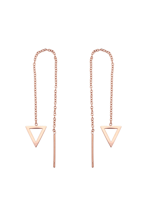 Chain Oorbellen Open Triangle Rose – shoparchief