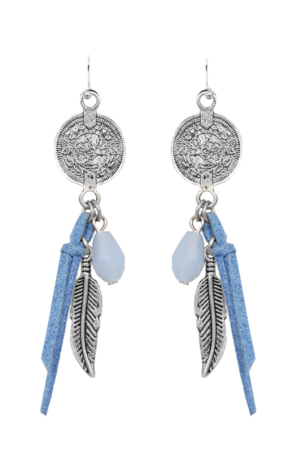 Coins Suede Oorbellen Blue – shoparchief