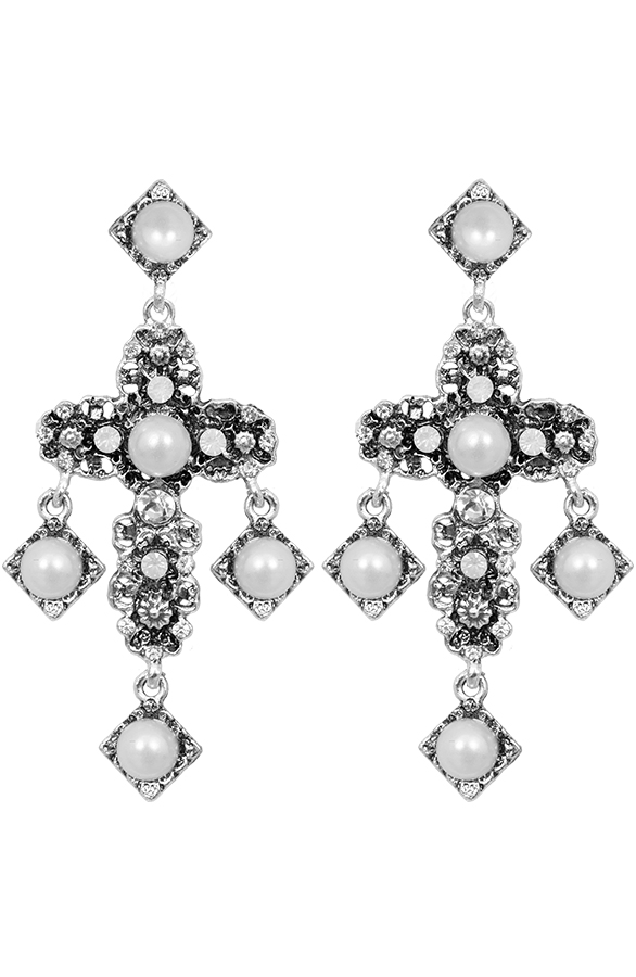 Cross Oorbellen Trend Silver – shoparchief