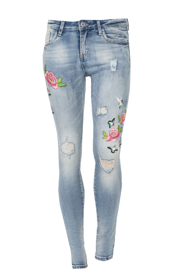 Roses Patches Denim Jeans – shoparchief