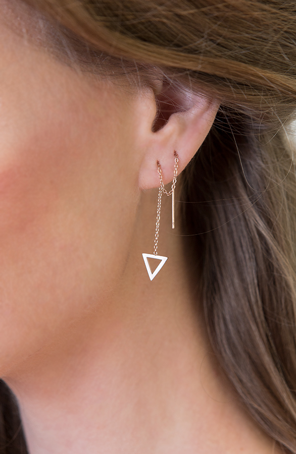 Chain Oorbellen Open Triangle Rose – shoparchief, foto 2