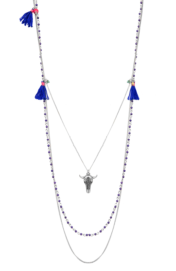 Boho Tassel Ketting Kobalt – shoparchief