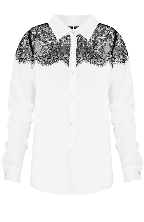 Elegant Kanten Blouse Wit – shoparchief