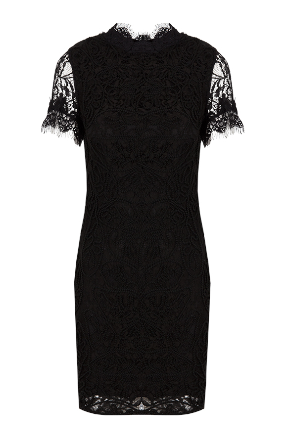 Elegant Kanten Jurk Zwart – shoparchief