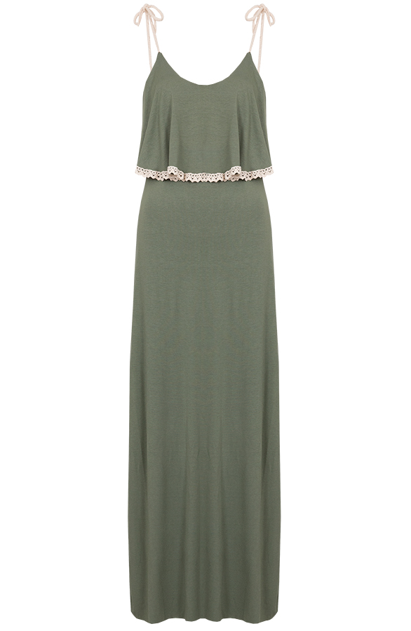 Maxi Jurk Boho Legergroen – shoparchief