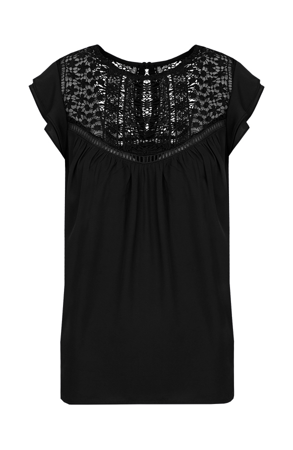 Romantic Kanten Top Zwart – shoparchief