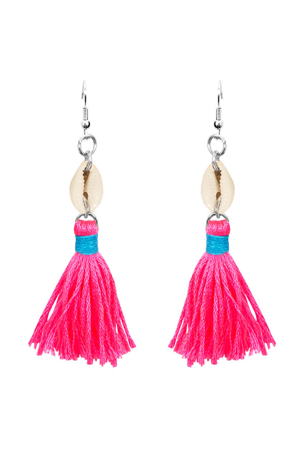 Shell Neon Tassel Oorbellen – shoparchief