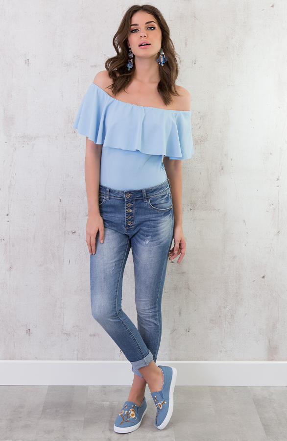 Slip On Bloemen Jeans Blauw – shoparchief, foto 6