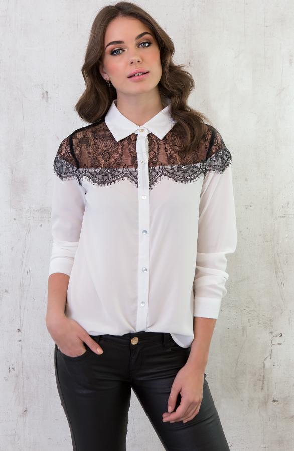 Elegant Kanten Blouse Wit – shoparchief, foto 2