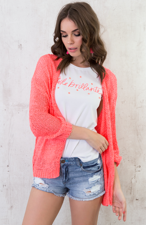 Neon Coral Musthave Cardigan – shoparchief, foto 5