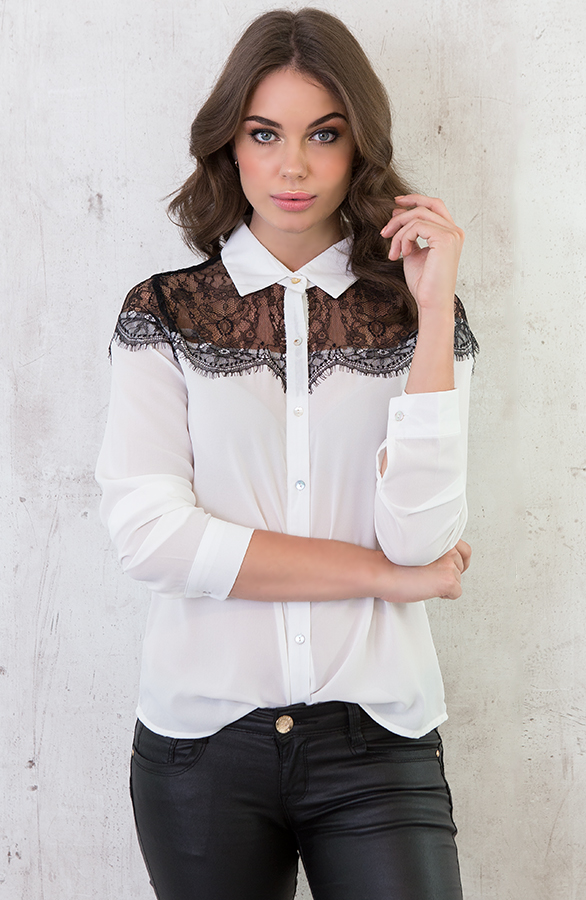 Elegant Kanten Blouse Wit – shoparchief, foto 7
