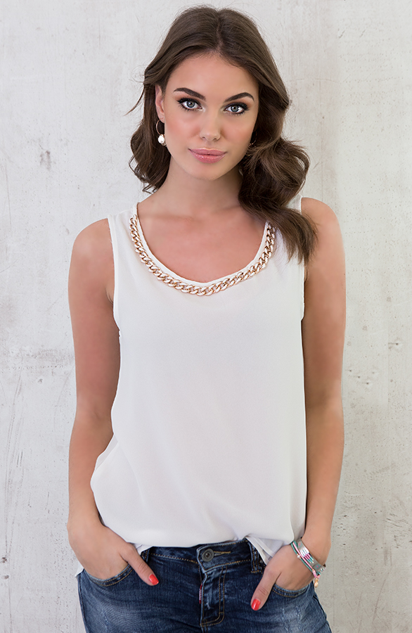 Luxury Chain Top 2.0 Creme – shoparchief, foto 2