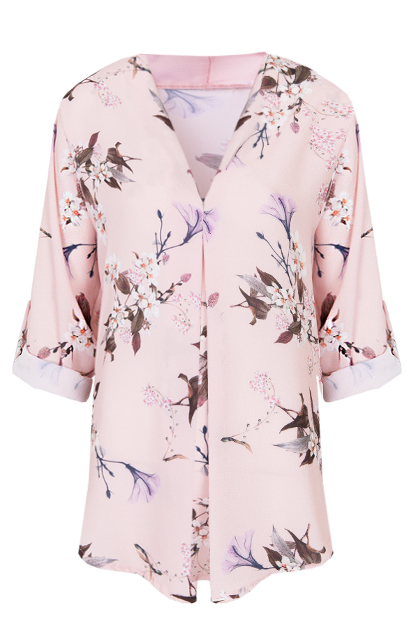 Bloemenprint Blouse Roze – shoparchief