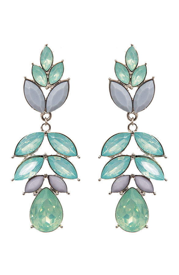 Flowerly Kristal Oorbellen Mint – shoparchief