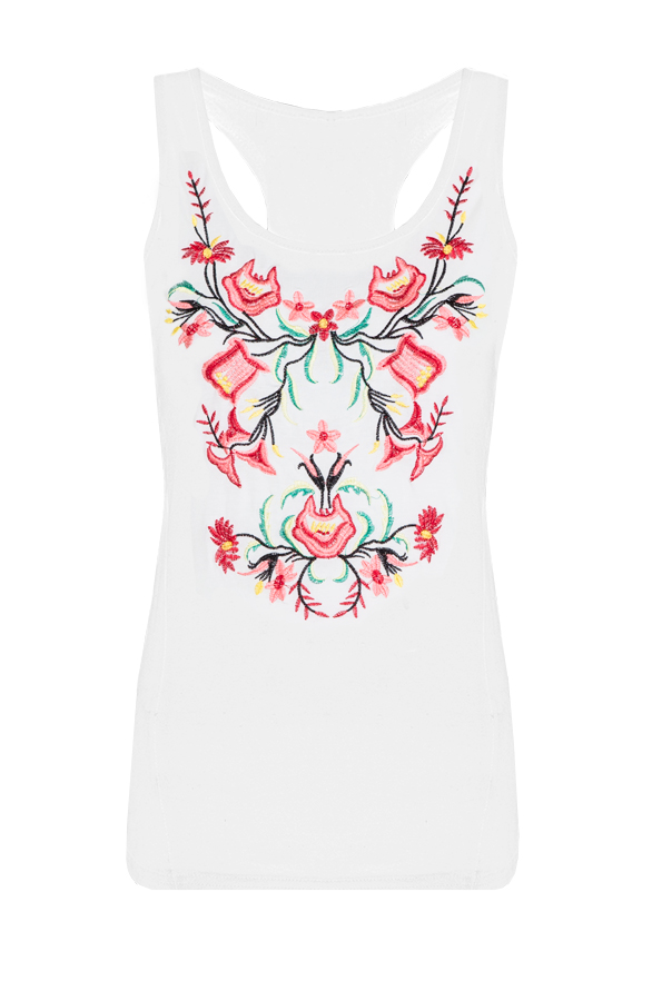 Gehaakte Bloemen Top Creme – shoparchief