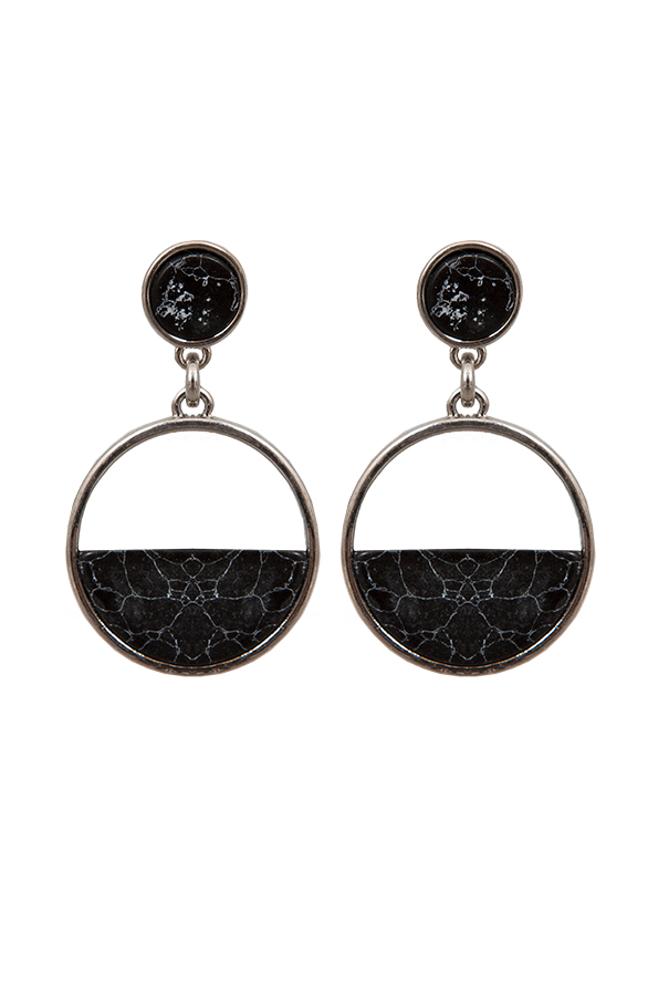 Marble Oorbellen Zwart – shoparchief