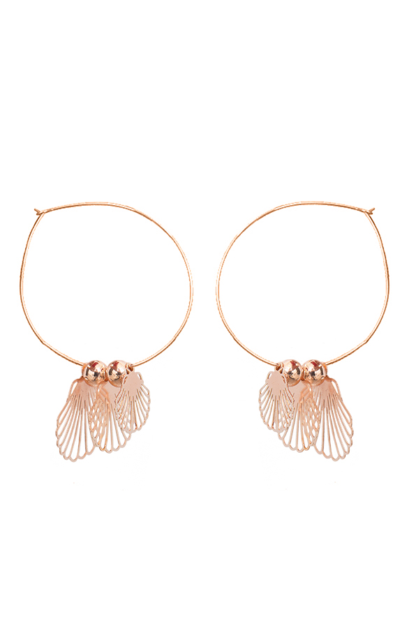 Metal Schelpen Oorbellen Rose – shoparchief