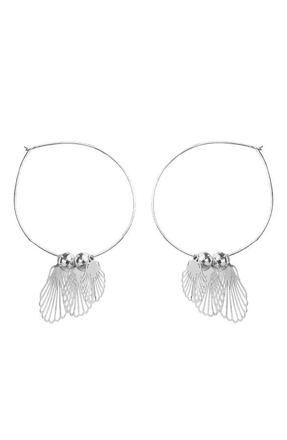 Metal Schelpen Oorbellen Zilver – shoparchief