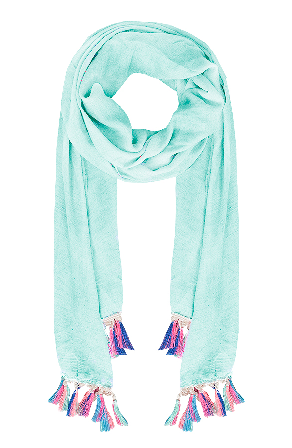 Neon Fringe Sjaal Mint – shoparchief