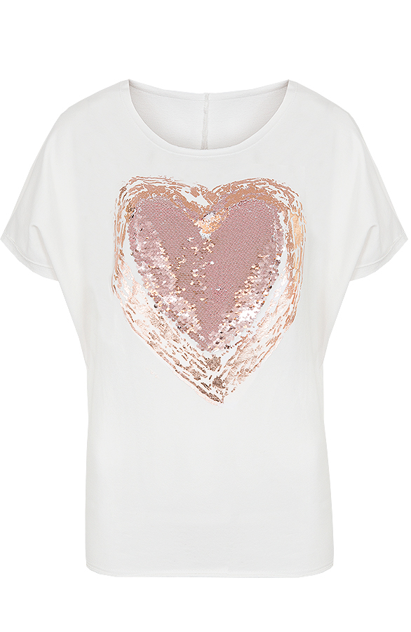 Pailletten Hart Tuniek Creme – shoparchief