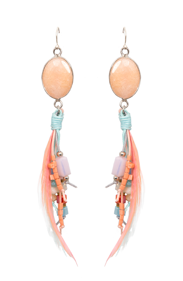 Paradise Stone Oorbellen Peach – shoparchief