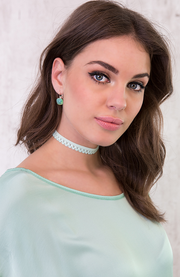Choker Ketting Kant Mintgroen – shoparchief, foto 2