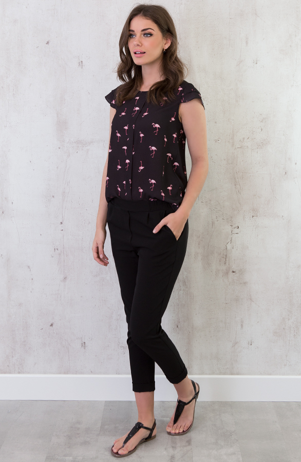 Flamingo Blouse Zwart – shoparchief, foto 5